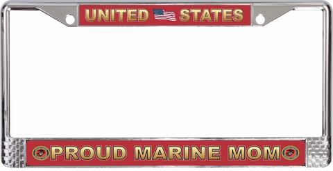 United States Proud Marine Mom License Plate Frame