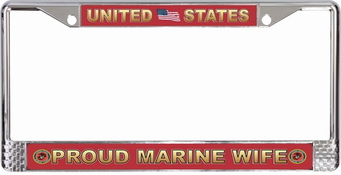 United States Proud Marine Wife License Plate Frame