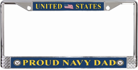 United States Proud Navy Dad License Plate Frame