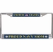 United States Proud Navy Mom License Plate Frame