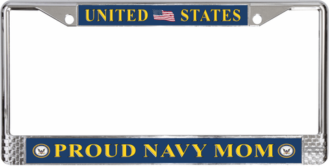 United States Proud Navy Mom License Plate Frame