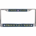 United States Proud Navy Wife License Plate Frame