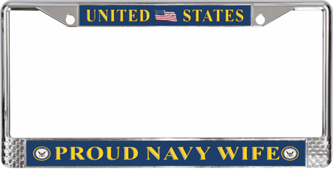 United States Proud Navy Wife License Plate Frame