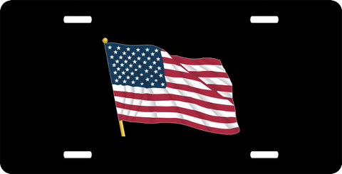 United States Waving Flag License Plate