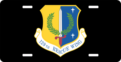 U.S. Air Force 129th Rescue Squadron Wing License Plate