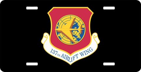 U.S. Air Force 137th Airlift Wing License Plate