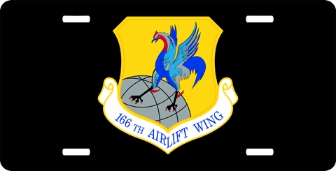 U.S. Air Force 166th Airlift Wing License Plate
