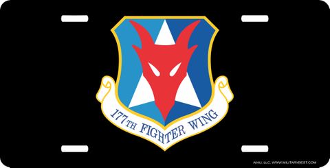 U.S. Air Force 177th Fighter Wing License Plate