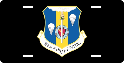 U.S. Air Force 314th Airlift Wing License Plate