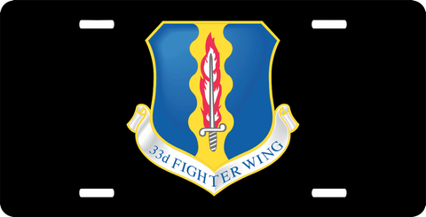 U.S. Air Force 33rd Fighter Wing License Plate