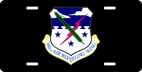U.S. Air Force 340th Air Refueling Wing License Plate