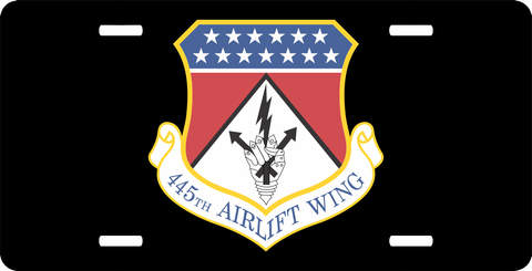 U.S. Air Force 445th Airlift Wing License Plate