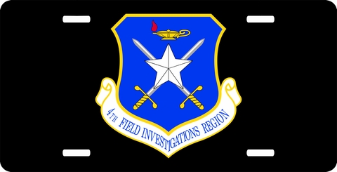 U.S. Air Force 4th Field Investigation Region License Plate