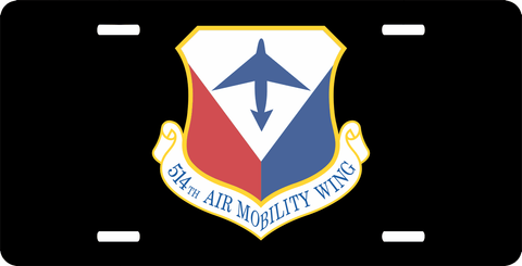 U.S. Air Force 514th Air Mobility Wing License Plate