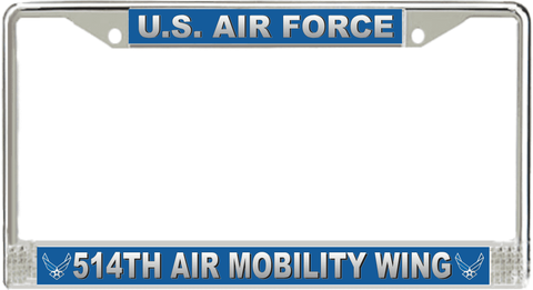 U.S. Air Force 514th Air Mobility Wing License Plate Frame