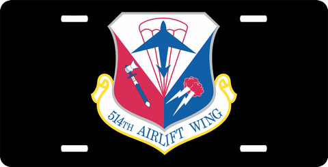 U.S. Air Force 514th Airlift Wing License Plate