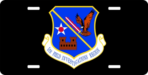 U.S. Air Force 5th Field Investigation Region License Plate