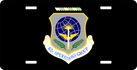 U.S. Air Force 62nd Operations Group License Plate