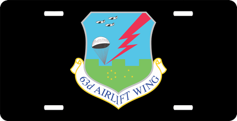 U.S. Air Force 63rd Airlift Wing License Plate