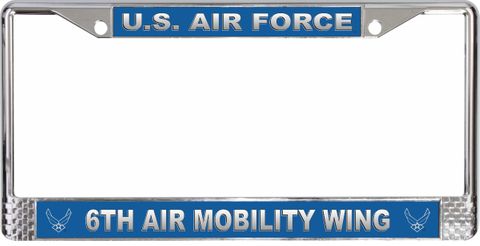 U.S. Air Force 6th Air Mobility Wing License Plate Frame