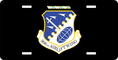 U.S. Air Force 908th Airlift Wing License Plate