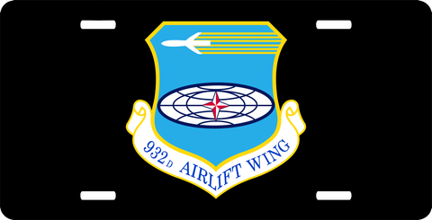 U.S. Air Force 932nd Airlift Wing License Plate