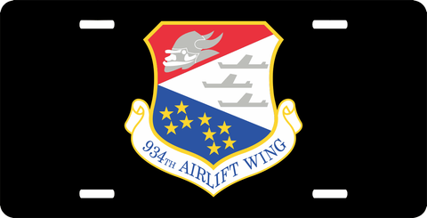 U.S. Air Force 934th Airlift Wing License Plate