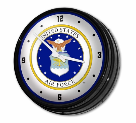 US Air Force: Seal - Retro Lighted Wall Clock