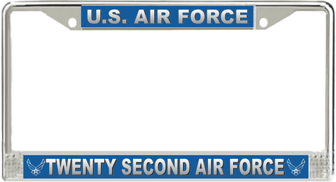 U.S. Air Force Twenty Second Air Force License Plate Frame