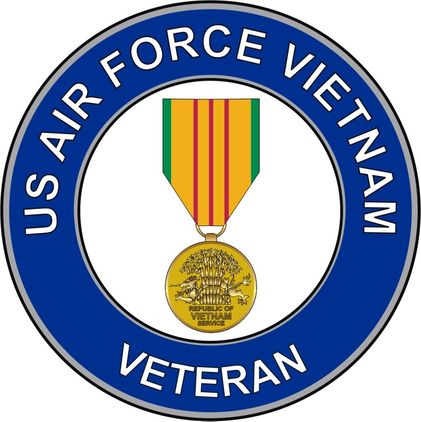 U.S. Air Force Veteran with Vietnam Medal Decal Sticker
