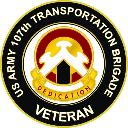 U.S. Army 107th Transport Brigade Unit Crest Veteran Sticker Decal