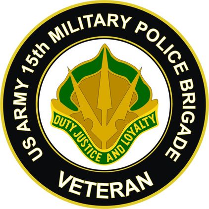 U.S. Army 15th Military Police Brigade Unit Crest Veteran Sticker Decal