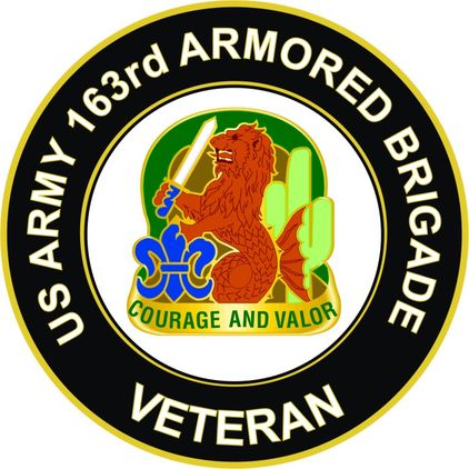 U.S. Army 163rd Armored Brigade Unit Crest Veteran Sticker Decal