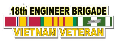 U.S. Army 18th Engineer Brigade Vietnam Veteran Window Strip Decal