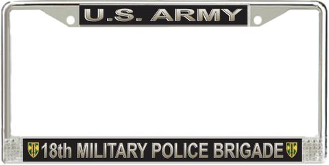 U.S. Army 18th Military Police Brigade License Plate Frame