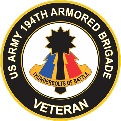 U.S. Army 194th Armored Brigade Unit Crest Veteran Sticker Decal