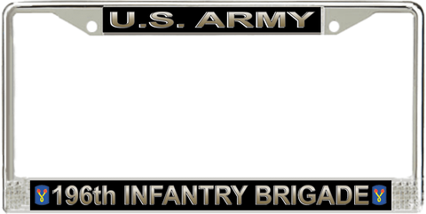 U.S. Army 196th Infantry Brigade License Plate Frame