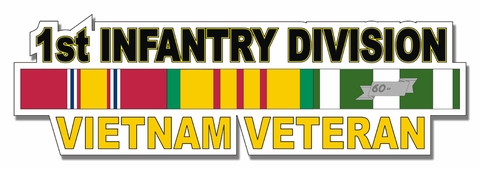 U.S. Army 1st Infantry Division Vietnam Veteran Window Strip Decal