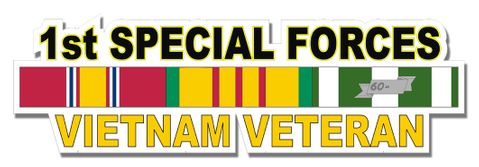 U.S. Army 1st Special Forces Vietnam Veteran Window Strip Decal