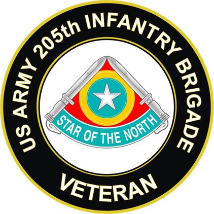 U.S. Army 205th Infantry Brigade Unit Crest Veteran Sticker Decal
