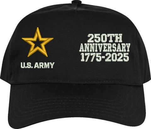 U.S. Army Star Insignia 250th Anniversary Split Design Embroidered Cap
