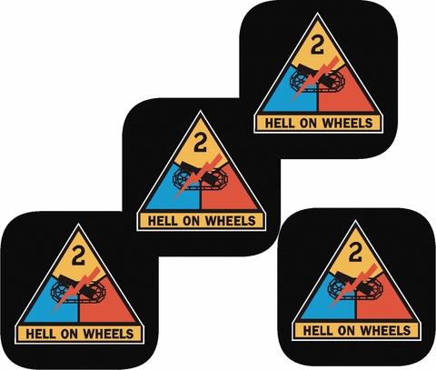 U.S. Army 2nd Armored Division  Coasters - Set of 4