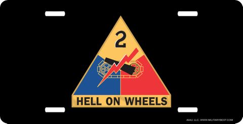 U.S. Army 2nd Armored Division Unit Crest License Plate