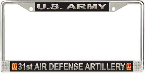 U.S. Army 31st Air Defense Artillery Brigade License Plate Frame