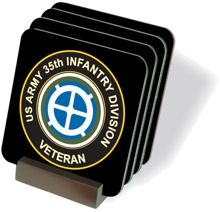 U.S. Army 35th Infantry Division Veteran Coasters - Set of 4