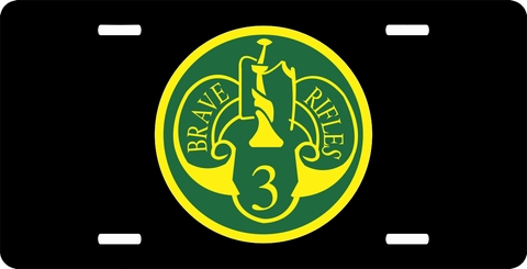 U.S. Army 3rd Armored Cavalry License Plate