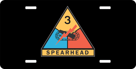 U.S. Army 3rd Armored License Plate