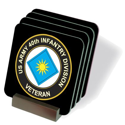 U.S. Army 40th Infantry Division Veteran Coasters - Set of 4