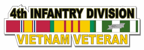 U.S. Army 4th Infantry Division Vietnam Veteran Window Strip Decal