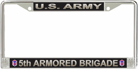 U.S. Army 5th Armored Brigade License Plate Frame